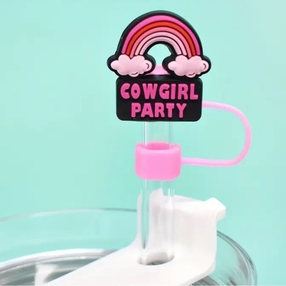 Pink and Black Cowgirl Party Cake Topper